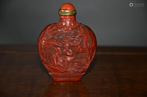 lacquered snuff bottle