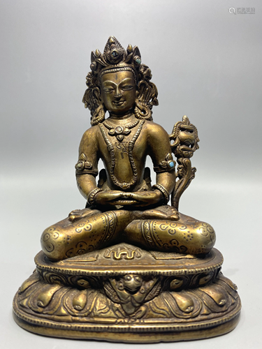 a chinese bronze buddha