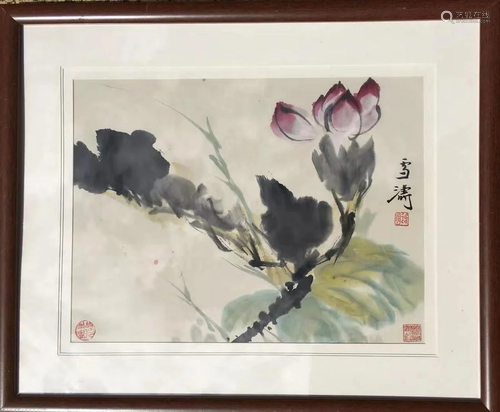 a chinese painting framed on paper Wang Xue Tao