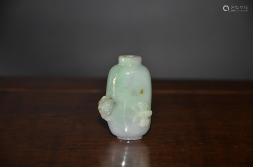 jade spring coloured snuff bottle