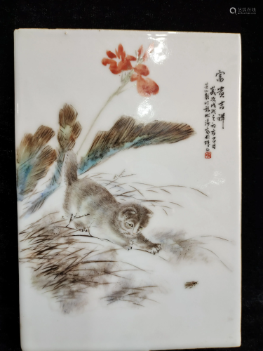 a chinese porcelain plaque by zhang song tao