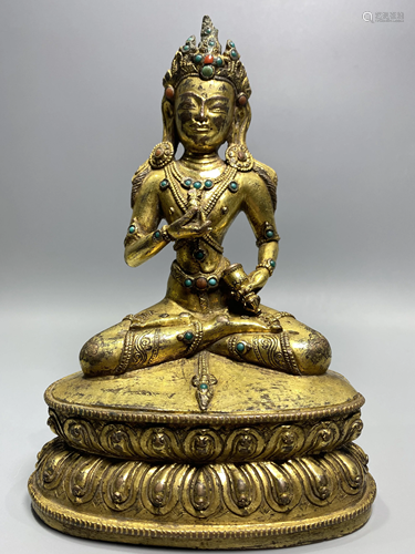 a chinese bronze buddha