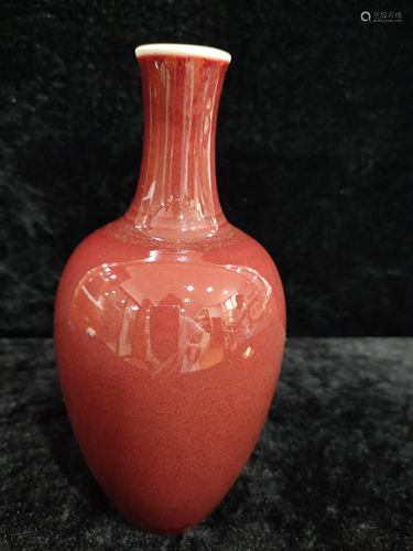 A chinese red glazed vase