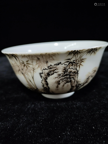 a chinese ink colour bowl Yong Zheng Mark