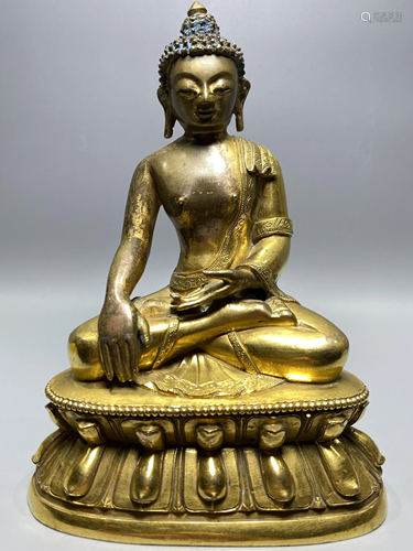 a chinese bronze buddha