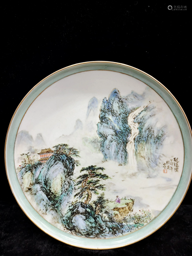 A chinese famille rose dish by WangGuiYing Jingde zhen