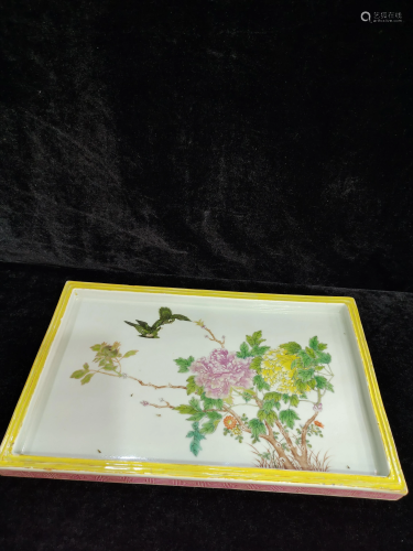 a chinese famille rose tea tray