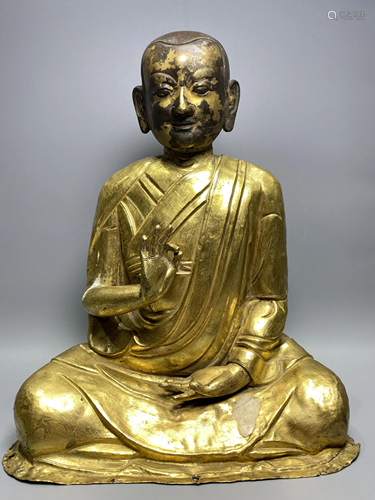 a chinese bronze buddha