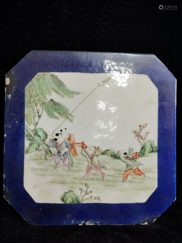 a chinese famille rose plaque