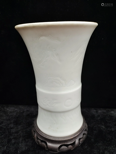 A chinese white glazed porcelain vase