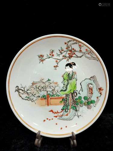 A chinese famille rose dish PRIVATE MARK