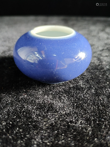 a chinese blue glazed water pot Yong Zheng mark