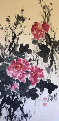 a chinese painting on paper scroll Song Yu Gui