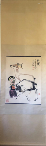 a chinese painting on paper scroll Cheng Shi Fa