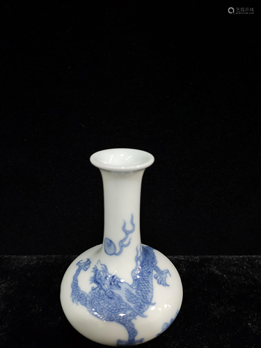 a chinese blue and white vase Kang Xi mark