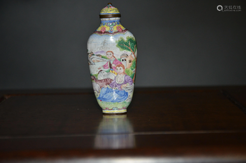 enameled snuff bottle