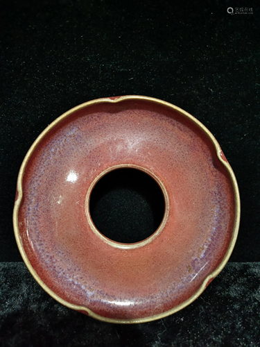 a chinese Jun Yao bowl with stand, Song Style