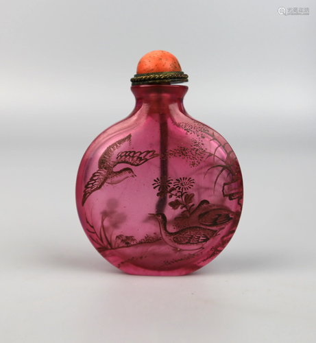 a chinese ruby glass snuff bottle