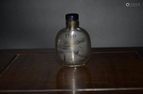 crystal internally painted snuff bottle