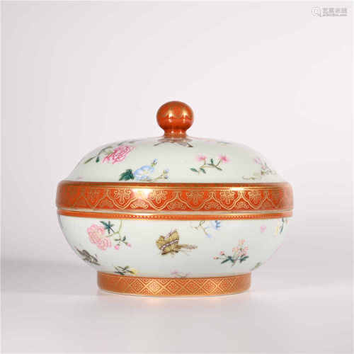 Qianlong famille rose cover bowl
