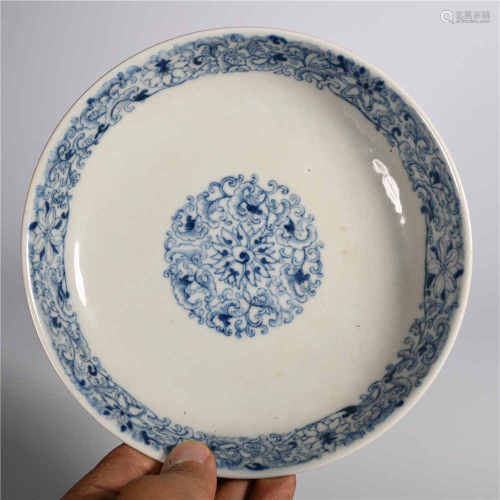 Yongzheng blue and white plate