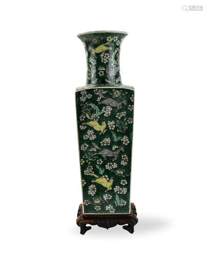 Chinese Sancai Glazed Vase w/ Horse, 19th C.