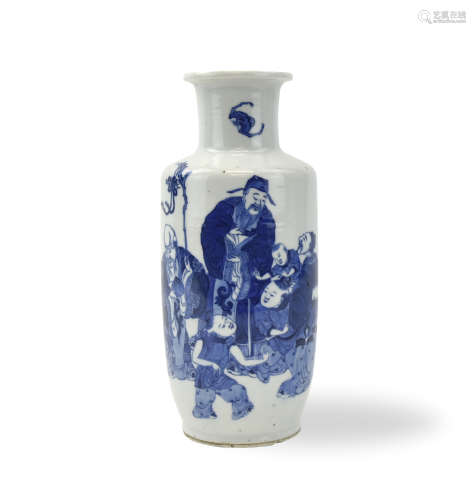 Chinese Blue & White Vase w/ Three Stars, Kangxi P