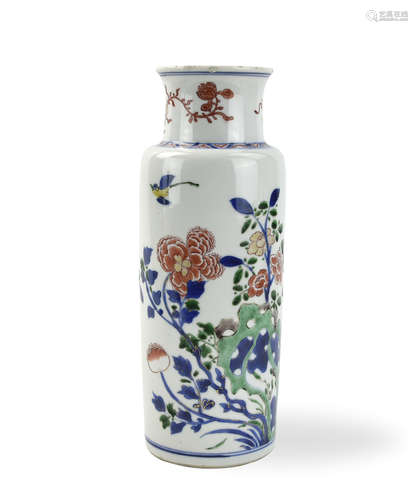 Chinese Famille Verte Floral Vase ,Kangxi Period