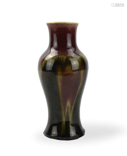 Chinese Flambe Glazed Vase,19th C.