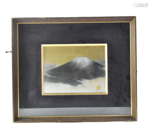 A Japanese Silver Enameled Mountain Fuji