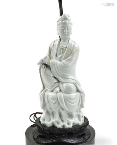 Chinese Blanc De Chine Guanyin Statue, 18th C.