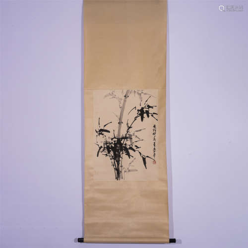 CHINESE HANGING SCROLL PAINTING OF BAMBOOS