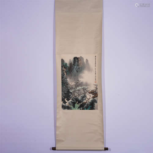 CHINESE HANGING SCROLL PAINTING OF LANDSCAPE