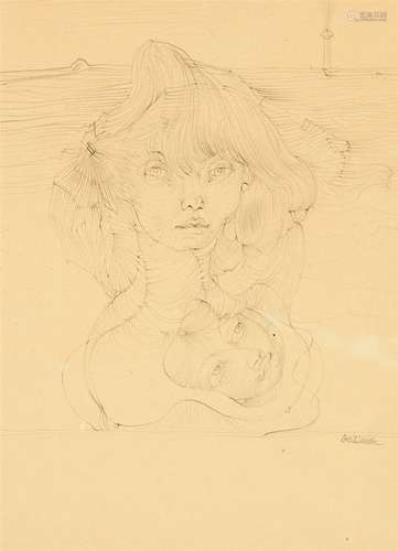 Hans BellmerOhne Titel (Doppelportrait einer jungen Frau)