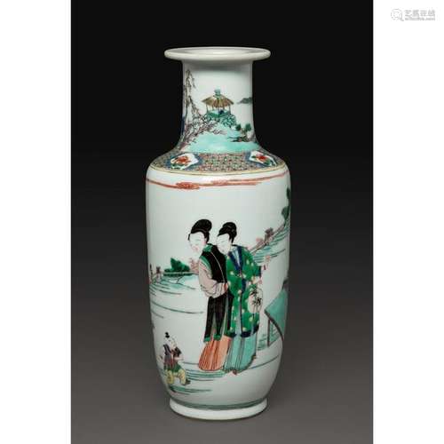 VASE MAILLET en porcelaine et émaux polychromes da…