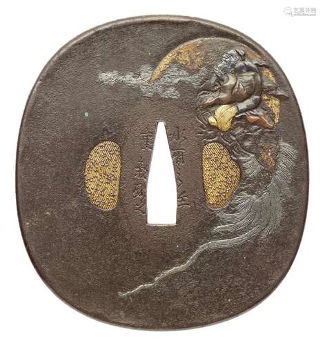 Tsuba. Eisen. Mito-Arbeit. 19. Jh.