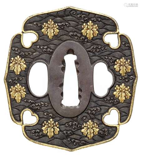 Tsuba. Shakudo. 18. Jh.