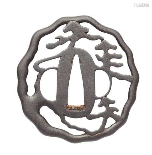 Tsuba. Eisen. Wohl Hayashi-Arbeit. 18. Jh.