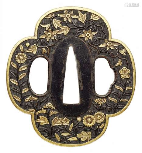 Tsuba. Shakudô. Ko kinkô. Spätes 16. Jh.