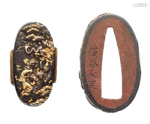 Fuchi-kashira. Shakudo. Edo. Mitte.18. Jh.