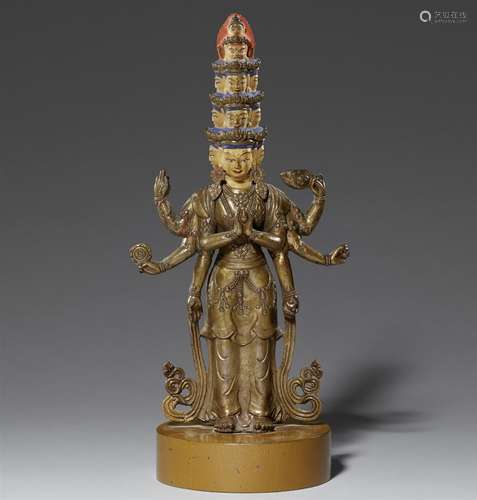 Avalokiteshvara Ekadashamukha. Bronze. Tibet. 18. Jh.