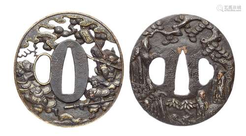 Zwei tsuba Eisen. 18./19. Jh.