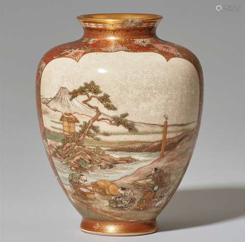 Satsuma-Vase. Kyoto. Spätes 19. Jh.