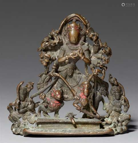 Durga Mahishasuramardini. Bronze. Nepal. 12. Jh.