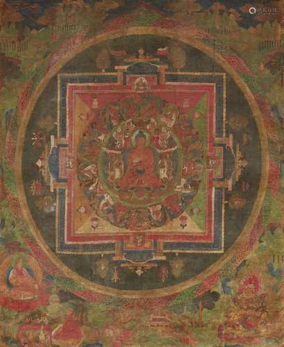 Mandala des Buddha Shakyamuni. Tibet. 18. Jh.