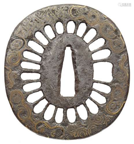 Tsuba. Eisen. Heianjô-Arbeit. 17. Jh.