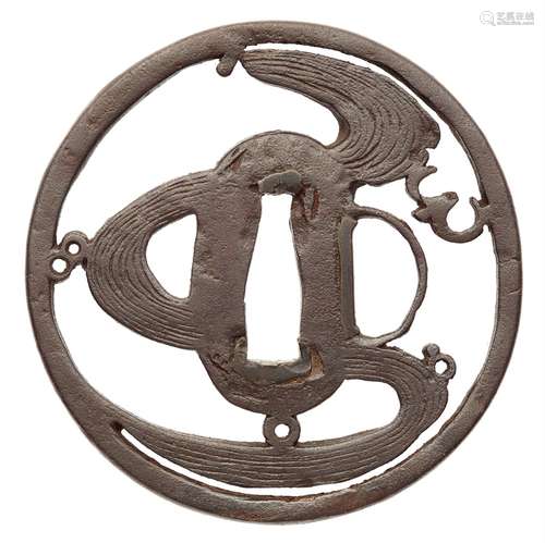 Tsuba. Eisen. Owari-Arbeit. 17./18. Jh.