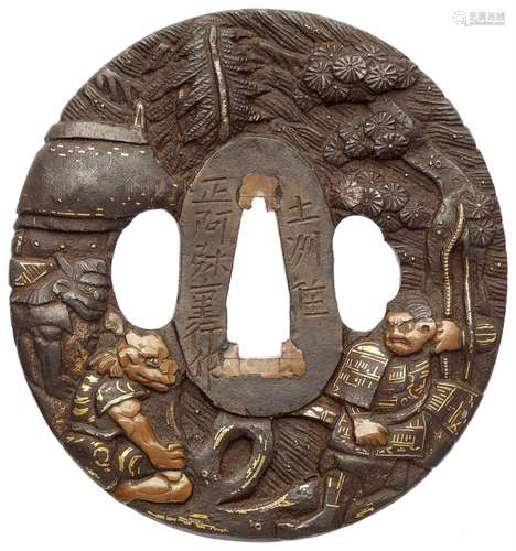 Tsuba. Eisen. Shoami-Arbeit. Frühes 19. Jh.