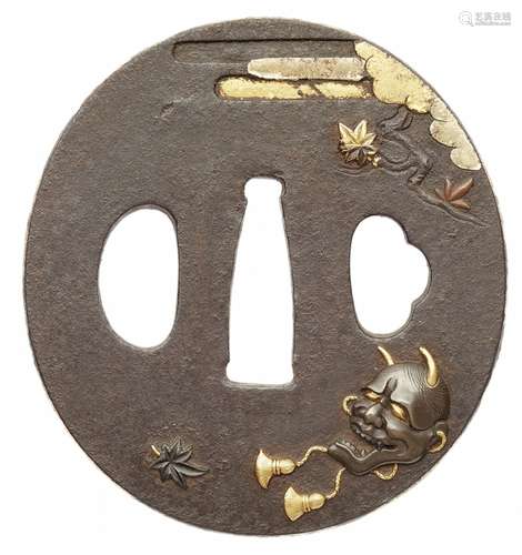 Tsuba. Eisen. Shonai-Arbeit. 18. Jh.