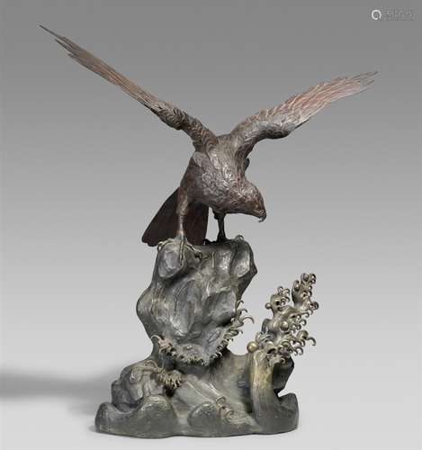 Seeadler auf einem Felsen. Bronze. Spätes 19. Jh.